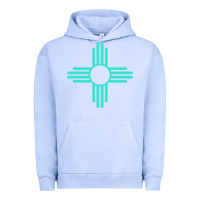 Pigment Grape Ice New Mexico Zia Sun in Turquoise Blue Urban Hoodie - PixelFlow