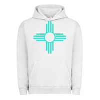 Pigment Lunar Rock New Mexico Zia Sun in Turquoise Blue Urban Hoodie - PixelFlow