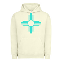 Pigment Pistachio New Mexico Zia Sun in Turquoise Blue Urban Hoodie - PixelFlow