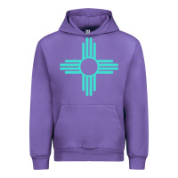 Tulip New Mexico Zia Sun in Turquoise Blue Urban Hoodie - PixelFlow