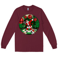 Burgundy Dancing santa Long Sleeve Tee - FaDigitalArtStudio