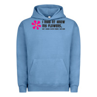 Pigment Pebble Blue i may not know my flowers  t shirt Urban Hoodie - SnappyArt