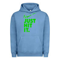 Pigment Pebble Blue Just Hit It Cannabis Weed Vintage Retro Design for Weed Lover Urban Hoodie - SnappyArt