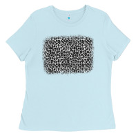Baby Blue grey leopard background Ladies Tee - OliviaCreatesArt