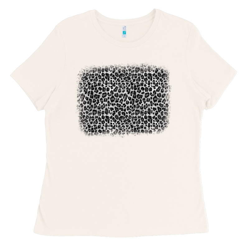 Grey Leopard Background Ladies Tee by OliviaCreatesArt | Teevron