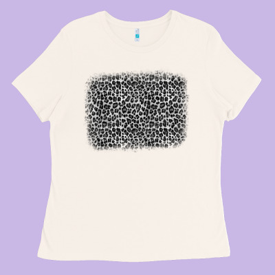 Grey Leopard Background Ladies Tee Designed By Oliviacreatesart