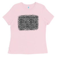 Bubblegum Pink grey leopard background Ladies Tee - OliviaCreatesArt