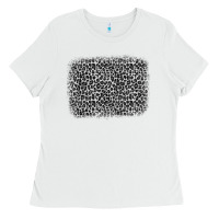 White grey leopard background Ladies Tee - OliviaCreatesArt