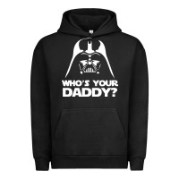 Pigment Black darth vader who's your daddy Urban Hoodie - SnappyArt