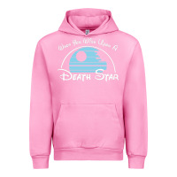 Fuchsia Pink when you wish upon a death star Urban Hoodie - SnappyArt
