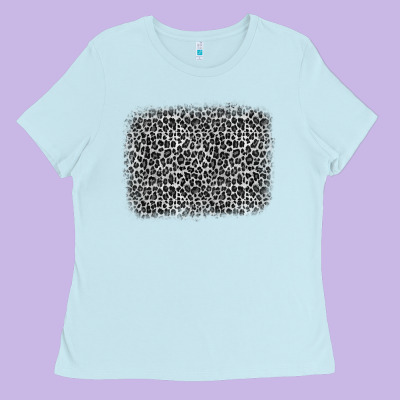 Grey Leopard Background Ladies Tee Designed By Oliviacreatesart