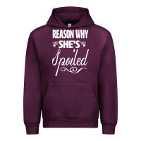 Mauve Wine the reason she is spoiled couples matching set valentines t shirt Urban Hoodie - SnappyArt