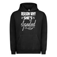 Pigment Black the reason she is spoiled couples matching set valentines t shirt Urban Hoodie - SnappyArt