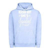 Pigment Grape Ice the reason she is spoiled couples matching set valentines t shirt Urban Hoodie - SnappyArt