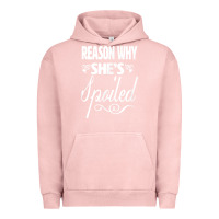 Pigment Salmon the reason she is spoiled couples matching set valentines t shirt Urban Hoodie - SnappyArt