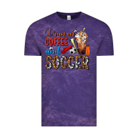 Cloud Purple I Run On Coffee And Soccer Frappe Vintage Tee - FaDigitalArtStudio