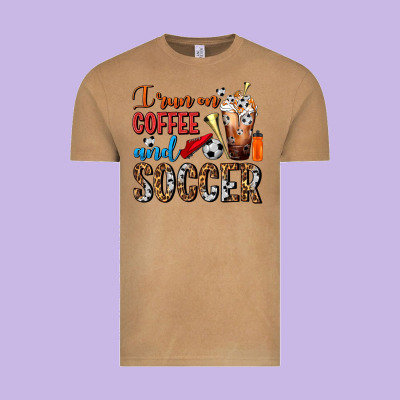 I Run On Coffee And Soccer Frappe Vintage Tee Designed By Fadigitalartstudio