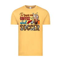 Vintage Mustard I Run On Coffee And Soccer Frappe Vintage Tee - FaDigitalArtStudio