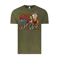 Vintage Olive I Run On Coffee And Soccer Frappe Vintage Tee - FaDigitalArtStudio