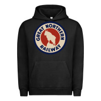Pigment Black Great Northern Railroad Urban Hoodie - SnappyArt