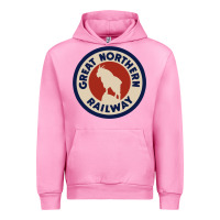Fuchsia Pink Great Northern Railroad Urban Hoodie - SnappyArt