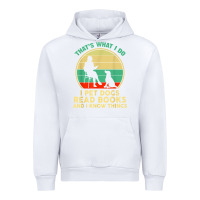 White that what i do i pet dogs read books and i know things t shirt Urban Hoodie - SnappyArt
