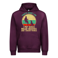 Mauve Wine that what i do i pet dogs read books and i know things t shirt Urban Hoodie - SnappyArt