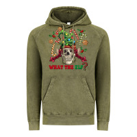 Vintage Olive what the elf skull Vintage Hoodie - FaDigitalArtStudio