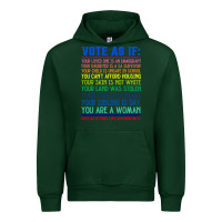Forest Green Vote As If Your Life Depends On It Human Rights Urban Hoodie - SnappyArt