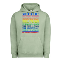 Pigment Oil Green Vote As If Your Life Depends On It Human Rights Urban Hoodie - SnappyArt