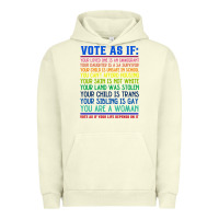 Pigment Pistachio Vote As If Your Life Depends On It Human Rights Urban Hoodie - SnappyArt