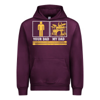 Mauve Wine mens my dad is a drummer your dad not drum player father's day t shirt Urban Hoodie - SnappyArt