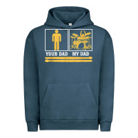 Pigment Midnight Navy mens my dad is a drummer your dad not drum player father's day t shirt Urban Hoodie - SnappyArt
