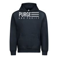 Navy Purge And Purify Graphic Urban Hoodie - SnappyArt