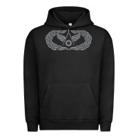 Pigment Black Air Force Civil Engineer Badge Urban Hoodie - SnappyArt