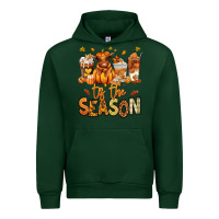 Forest Green Tis' the season Fall Heifer coffee cups Urban Hoodie - RanaPortraitStore