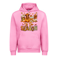 Fuchsia Pink Tis' the season Fall Heifer coffee cups Urban Hoodie - RanaPortraitStore