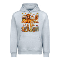 Heather Grey Tis' the season Fall Heifer coffee cups Urban Hoodie - RanaPortraitStore