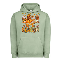 Pigment Oil Green Tis' the season Fall Heifer coffee cups Urban Hoodie - RanaPortraitStore