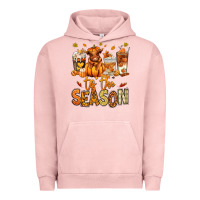 Pigment Salmon Tis' the season Fall Heifer coffee cups Urban Hoodie - RanaPortraitStore