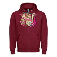 Burgundy pink cancer ribbon and october calendar Zipper Hoodie - AdoDesignShop