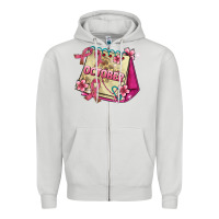 Dove Grey pink cancer ribbon and october calendar Zipper Hoodie - AdoDesignShop