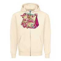 Sandshell pink cancer ribbon and october calendar Zipper Hoodie - AdoDesignShop