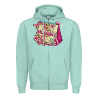 Seafoam pink cancer ribbon and october calendar Zipper Hoodie - AdoDesignShop