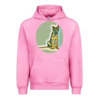Fuchsia Pink German Shepherd isolated on whot. Urban Hoodie - SnappyArt