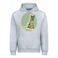 Heather Grey German Shepherd isolated on whot. Urban Hoodie - SnappyArt
