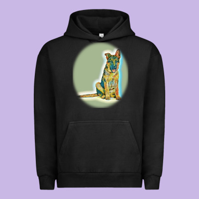 German Shepherd Isolated On Whot. Urban Hoodie Designed By Snappyart