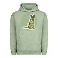 Pigment Oil Green German Shepherd isolated on whot. Urban Hoodie - SnappyArt