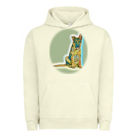 Pigment Pistachio German Shepherd isolated on whot. Urban Hoodie - SnappyArt