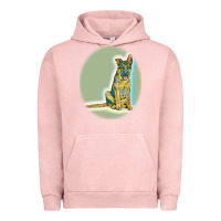 Pigment Salmon German Shepherd isolated on whot. Urban Hoodie - SnappyArt